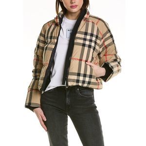 Burberry check cropped puffer jacket Clearance